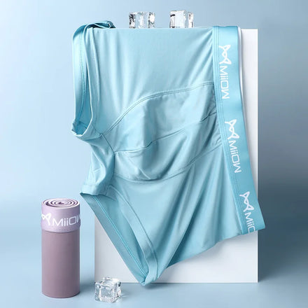 Best Selling Ice Silk Woven Sewing Men's Underwear Solid Color Comfortable Fashion Underwear Fits Skin Men's Underwear