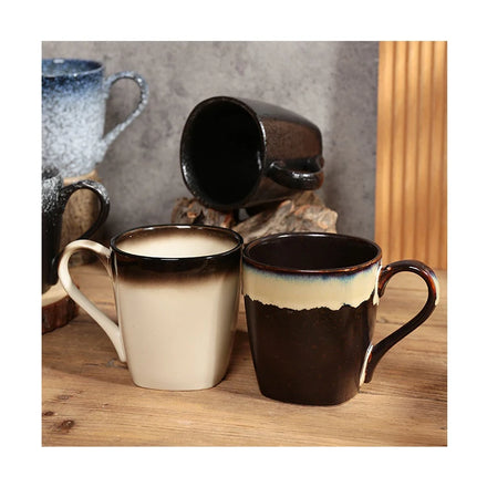 Japanese Ceramic Square Cup Creative Hand-Painted Couple Cup Home Office Coffee Cup Mug