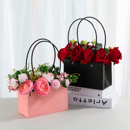 Flower Arrangement Bag Waterproof Kraft Paper Rose Floral Bouquet Box Flower Gift Bag for Flower Shop
