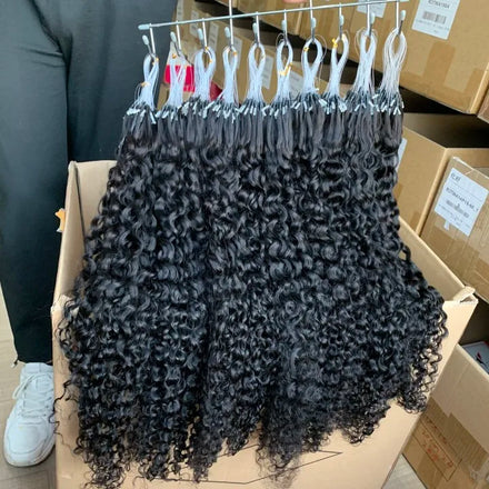 100% Human Remy Micro Loop Hair Extension Raw Virgin Indian Hair Kinky Straight Water Wave Loose Wave