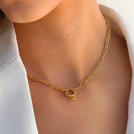 J&D DIY Charms Stainless Steel Gold Plated Necklaces Simple Cross Chain Multifunctional Necklace