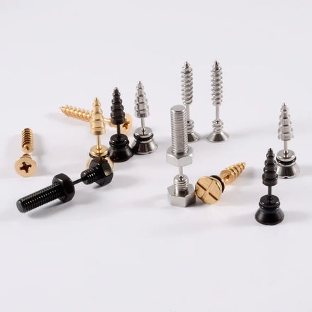 Hip Hop Stainless Steel Screw Stud Earrings Piercing Nut Ear Bone Nail Jewelry for Women
