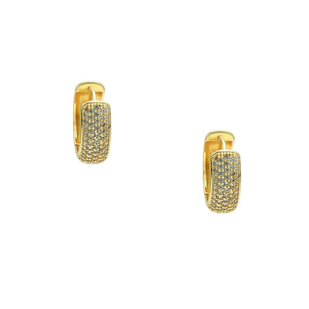 Customized 18K Gold Plated Pave Stones Hoop Cartilage Earrings Good Quality Women's Fashion Jewelry