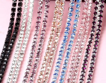 Colorful Rhinestone Cup Chain in Stock 1.5/2/2.5/2.8/3.0/4mm Dense DIY Phone Case Rhinestone Chain