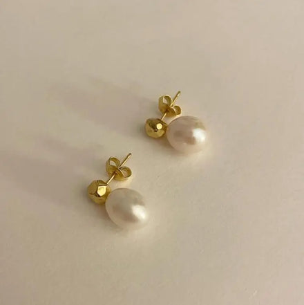 925 Sterling Silver Baroque Pearl Earrings Natural Freshwater Pearl Stud Earring Women Korean Elegant Romantic Jewelry Wholesale