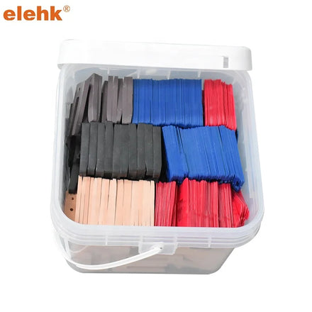 Elehk Mixed Window Packers 570 Pieces Plastic Shims Bucket pp Material Six Sizes and Color U Shims