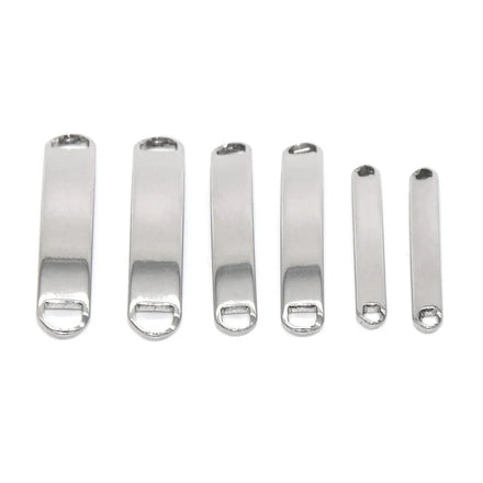 Wholesale Stainless Steel Plate Blank for Engrave 2 Hole Metal Plates Connector Bracelet Necklace Making Charm Pendant