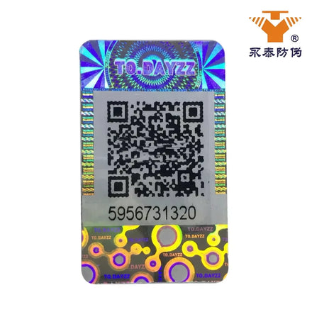 Custom Self-Adhesive 3D Holographic Sticker Label Easy Destructible Security Scratch-Off Authenticity Computer Glossy Rectangle