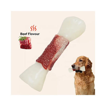 Maychan Factory Wholesale Durable Beef Flavour Pet Dog Chew Toy Indestructible Nylon Aggressive Dog Bone Toy