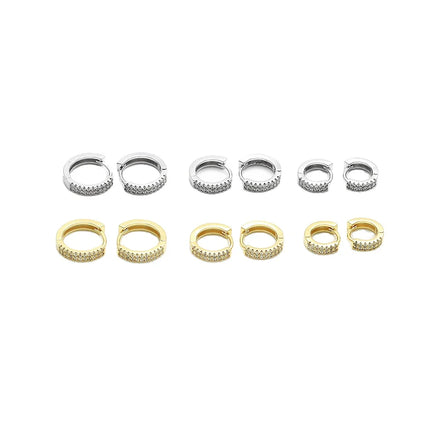 Women Jewelry Zircons Shiny Gold Earrings with 18K Real Gold Plating for Gift Accessories
