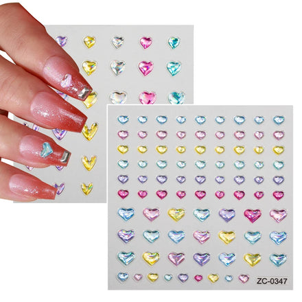 White Embossed Flower Sliders 5D Acrylic Nail Sticker PET Material Nail Art Decorations Engraved