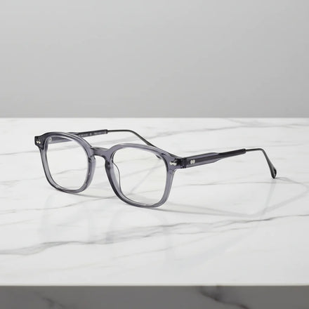 Retro Thickness Acetate Spectacle Eyeglasses Frames with Metal Temple Pure Acetate Optical Glasses Frames for Men for Wom