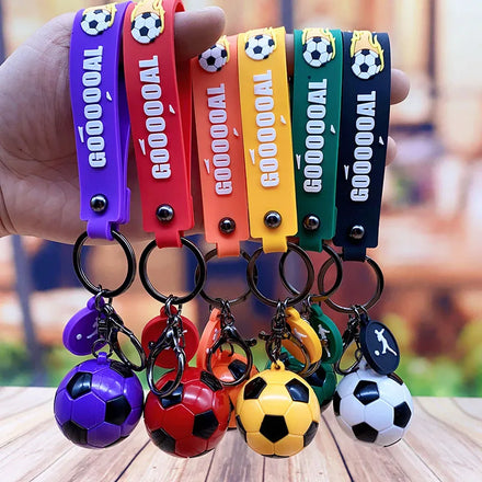 New Football Carabiner Keychain PVC Material Cute Cartoon Design Qatar Cup Souvenirs Promotion Gift Accessories