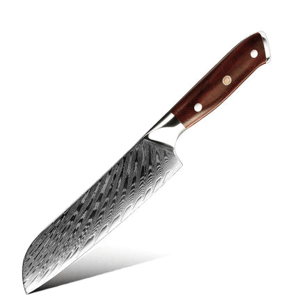 Grandsharp 7'' Santoku Knife Japanese 67 Layers Damascus AUS10 Carbon Steel Kitchen Chef Santoku Knife Africa Rose Wood Handle