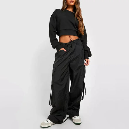 Custom Wide Leg Denim Pants Women's Jeans Zipper Fly Low Rise Cargo Jeans Vintage Old Jeans