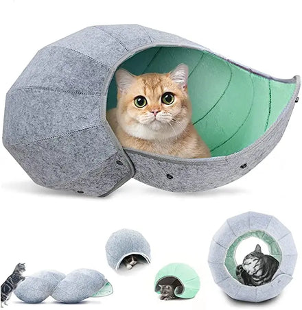 Felt Cat Bed Cave Felt Donut Cat Cave Bed for Cats and Kittens