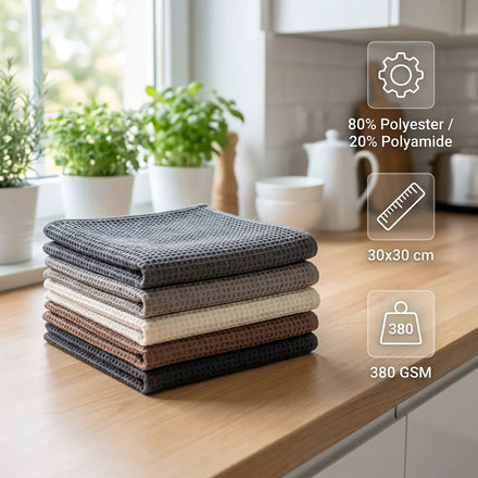 Super Absorbent Microfiber Kitchen Towels Quick-Dry Dish Cleaning Cloth Thickened Reusable Tea Towels for Home & Restaurant