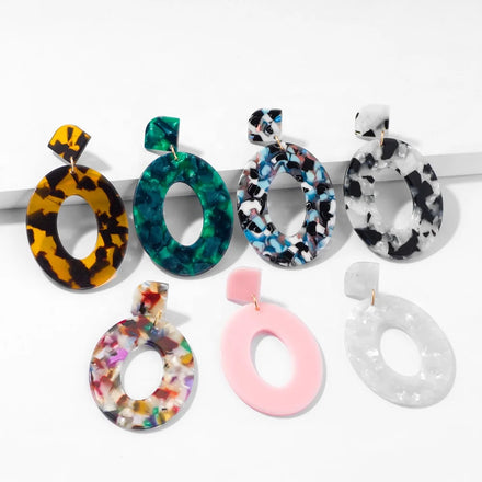 Wholesale Fashion Oval Stud Pendant Earrings Accessories Jewelry Acrylic Earrings for Women