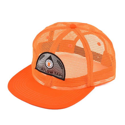 Stylish Orange Vintage Full Mesh Snapback Trucker Hat with Woven Patch Letter Animal Pattern Unisex Sports Outdoor Common Fabric