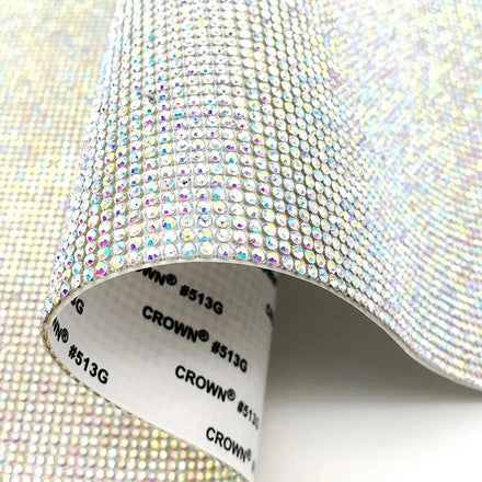 Factory Outlet Hot Fix Rhinestone Sheet Crystal Self-adhesive Sticker Rhinestone Mesh Trimming for Decoration 24*40cm