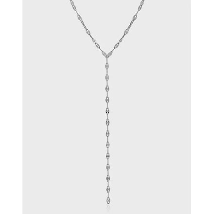 S925 Sterling Silver INS Layered Fine Jewelry Necklace Simple Long Flat Chain Necklace Wholesale Fashion Necklaces for Women
