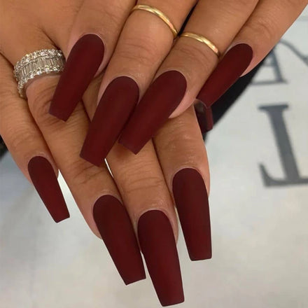Extra Long Press on Nails Coffin Matte False Nails Solid Color Ballerina Nails for Women Diy at Home Artificial Fingers Ma