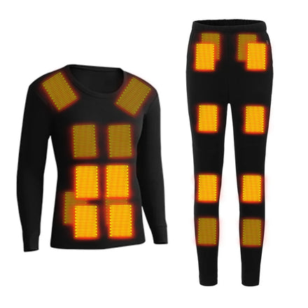 Winter Outdoor Sports 20 Heating Zones Heated Shirt Pants Men's Heated Thermal Underwear Set