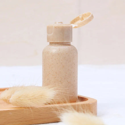 Eco-friendly Biodegradable Plastic 30ml Shampoo Bottle Wheat Straw+PP Screw Cap Cosmetic Container Customizable CXT Brand