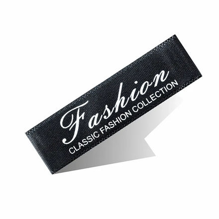 Custom Woven Satin Washable Embroidered Garment Tags for Shoes and Bags Folded Tag Clothing Labels