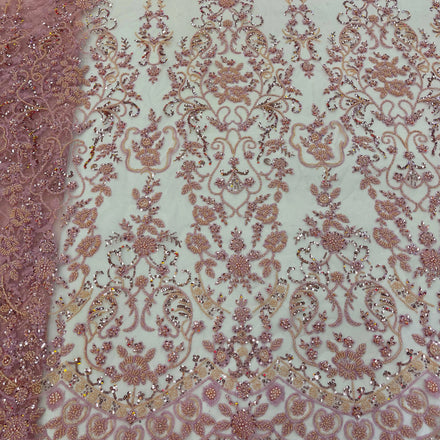 Wholesale Sequin Fabric White Beaded Lace