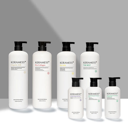 KeraMess Keratin Repairing Serum Herbal Organic Keratin-Infused Anti-Frizz Moisturizing Nourishing Hair Mask 350ml Rinse-Off