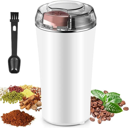 Electric Coffee GrinderOne-Touch Spice Grinder with Brush Small Coffee Bean Grinder Portable Coffee Grinder