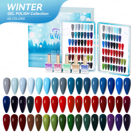 JTING Unique Design Winter Gel Polish 48colors Collection Gift Box with 15ml Bottle Private Label Free Color Book