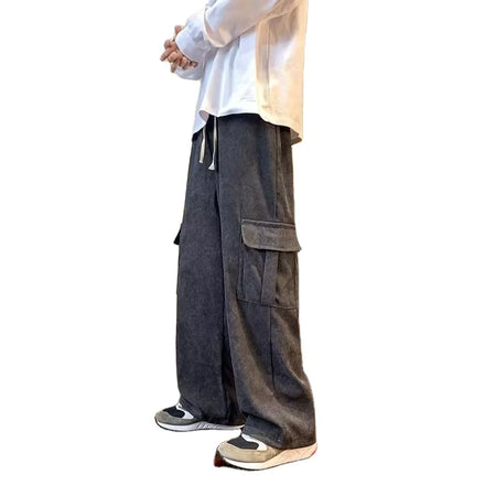 Baggy Fit Wide Leg Pants Men 2022 Custom Cargo Pants for Men Side Pocket Cheap Cargo Pants