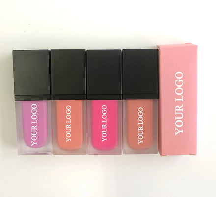 Popular Vegan Long-lasting Organic Lip Cheek Tint Black Tube Liquid Blush with Private Label