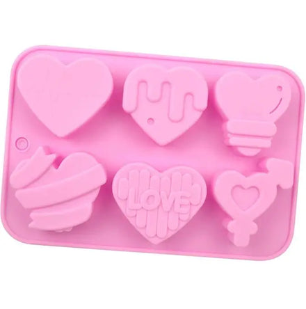 HY Heart Love Shape Cupcake Tray DIY Silicone Mold Baking Pan for Soap