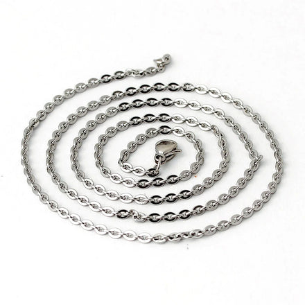 Fashion Stainless Steel O Chain Cable Link Rolo Necklace DIY Jewelry Making Materials Charm Classic Hand Made Accessory Chains