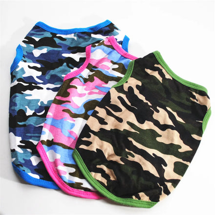 Comfortable Custom Camouflage Vest Puppy Summer Dog Clothes Dog Tshirts