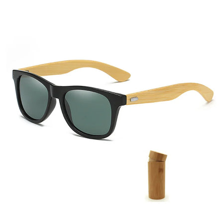 Bamboo Wood Frame PC Sun Glass Men Shades Sunglasses Unisex Eco Friendly Custom Logo Polarized Retro Gafas De Sol Polarizadas