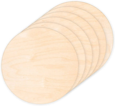JUNJI 14-Inch Painted Wooden Circles Round Wood Discs for Diy Crafts Door Hangers Christmas Decorations