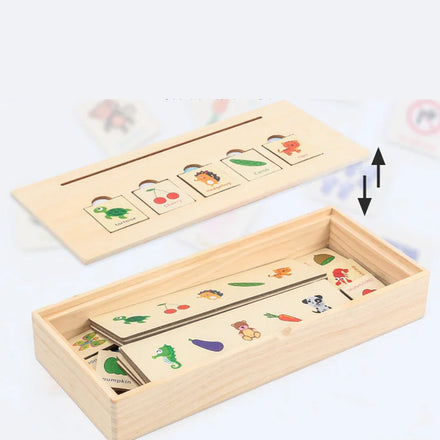 Montessori Learning Educational Toys Matching Puzzle Game Wooden Classification Box Toy for Kids