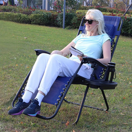 WOQI Factory Direct Sales Durable Metal Folding zero Gravity Chair Air Fabric Recliner Lounge Chair