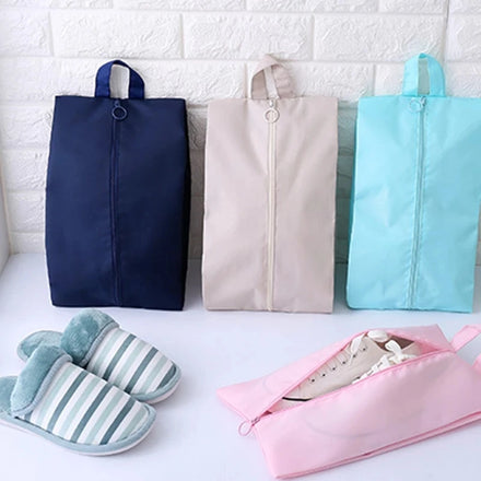 Portable Waterproof Travel Shoe Bag Polyester Storage Bag Pouches Convenient Storage Organizer Shoes Sorting Zipper Tote