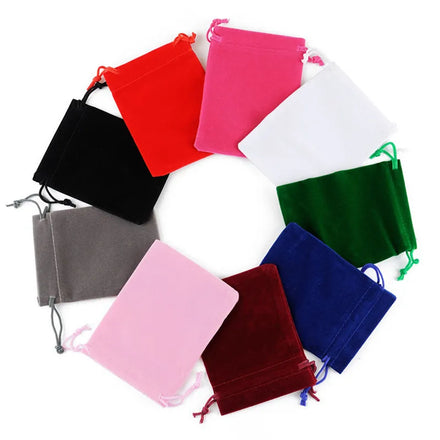Drawstring Velvet Sachet Pouches 5*7cm Small Size Jewelry Gift Display Earrings Bracelet Necklace Packing Bags With Logo Custom
