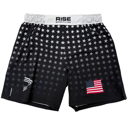 USA National Team Wrestling Shorts Side Slit Cut Hem Quick Dry and Breathable Waistband with Drawstring for Wrestler Training