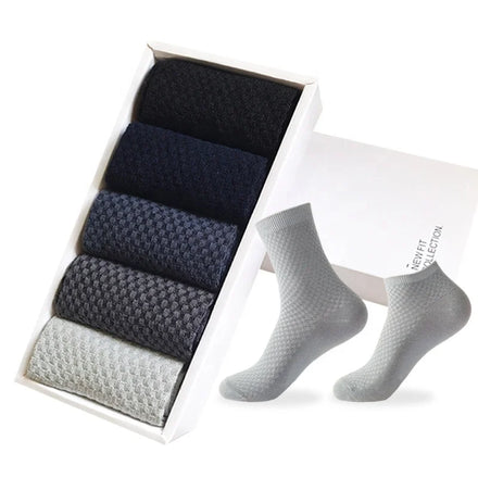 Wholesale Breathable Bamboo Fiber Socks Gift Box Business Dress Crew Ankle Socks for Men Box Sets