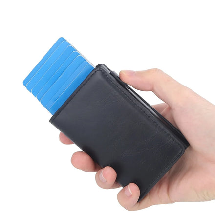 New PU Leather RFID Protected Automatic Pop up BankCreditBusinessID Card Holder Casecard Wallets Purse for Women & Men