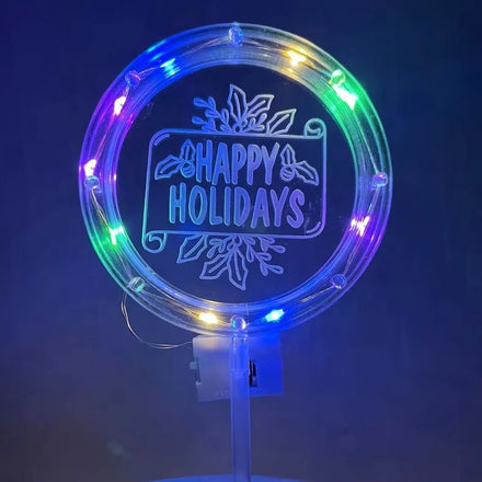 New Arrival LED Merry Christmas Acrylic Cake Topper Christmas and New Year Cake Decorating Supplies for Parties
