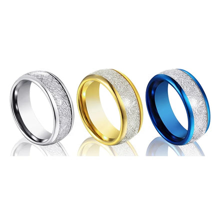 Men Wedding Ring Tungsten Meteorite Ring Gold Plated Jewelry Tungsten Wedding Band Tungsten Carbide Men Rings Jewelry for Women