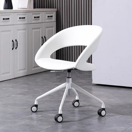 Modern White Pu Leather Home Office Chair Executive Reception Computer Desk Chair